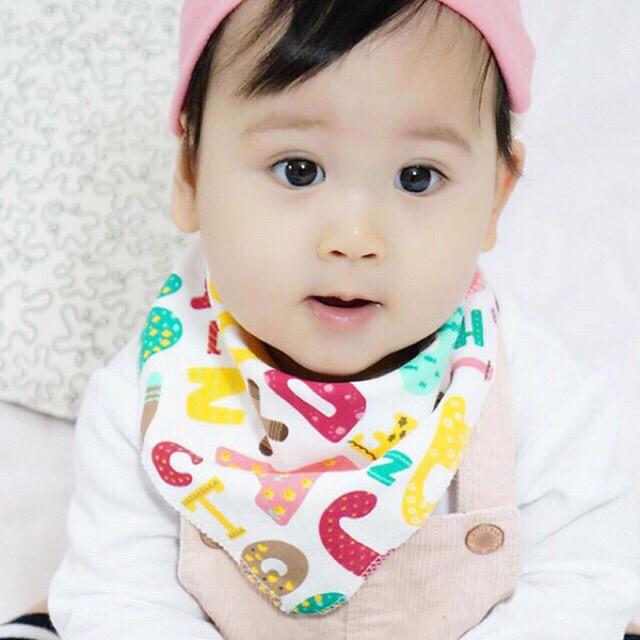 Khăn Yếm Cotton Tam Giác Cho Bé
