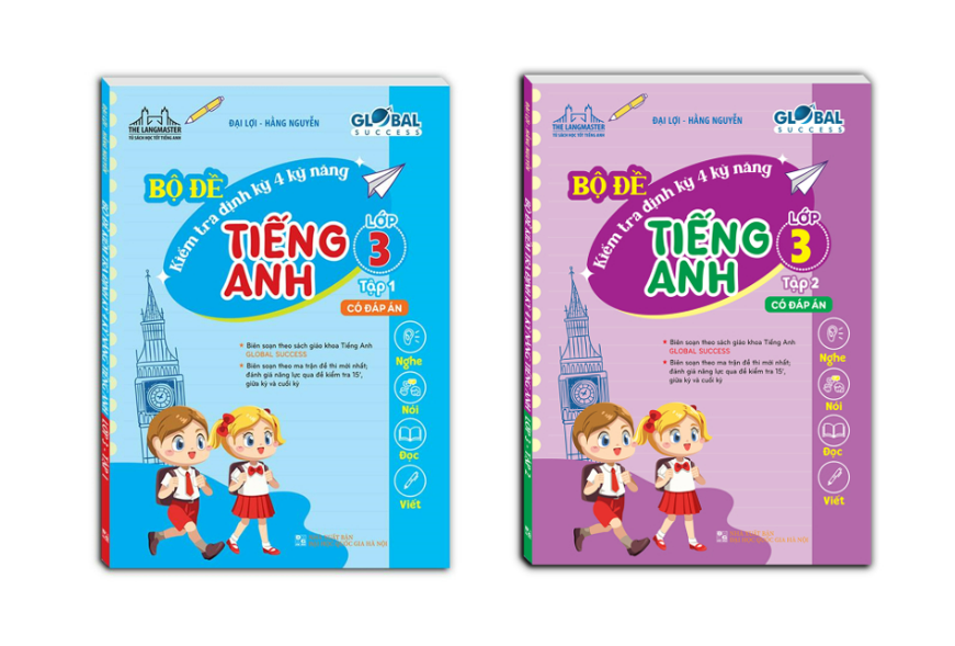 Sách - Combo GLOBAL SUCCESS - Bộ đề kiểm tra định kỳ 4 kỹ năng tiếng anh lớp 3 tập 1 + 2