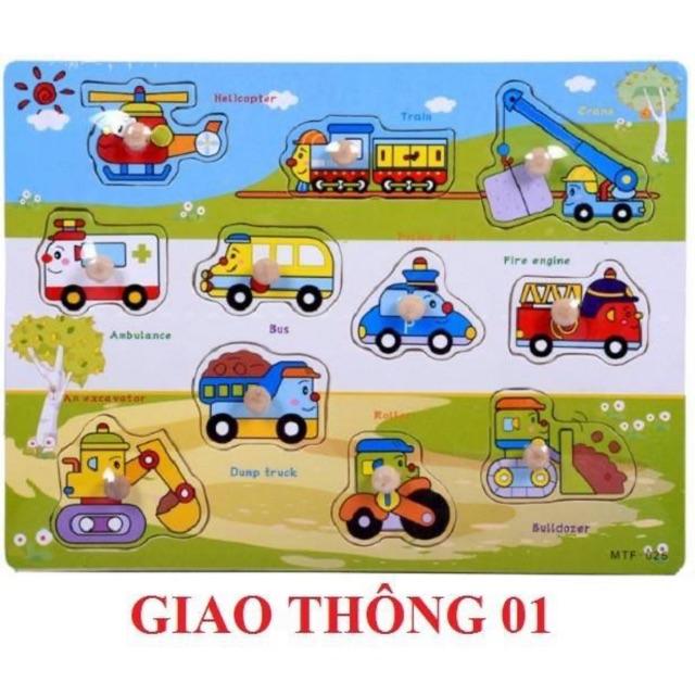 Bảng núm gỗ Ghép Hình Nhiều Chủ Đề Cho Bé