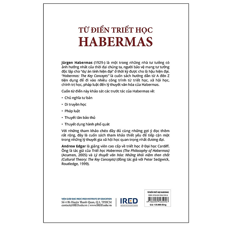 Từ điển triết học Habermas (Habermas: The Key concepts) - Andrew Edgar - Nguyễn Đắc Kiên dịch - (bìa mềm)