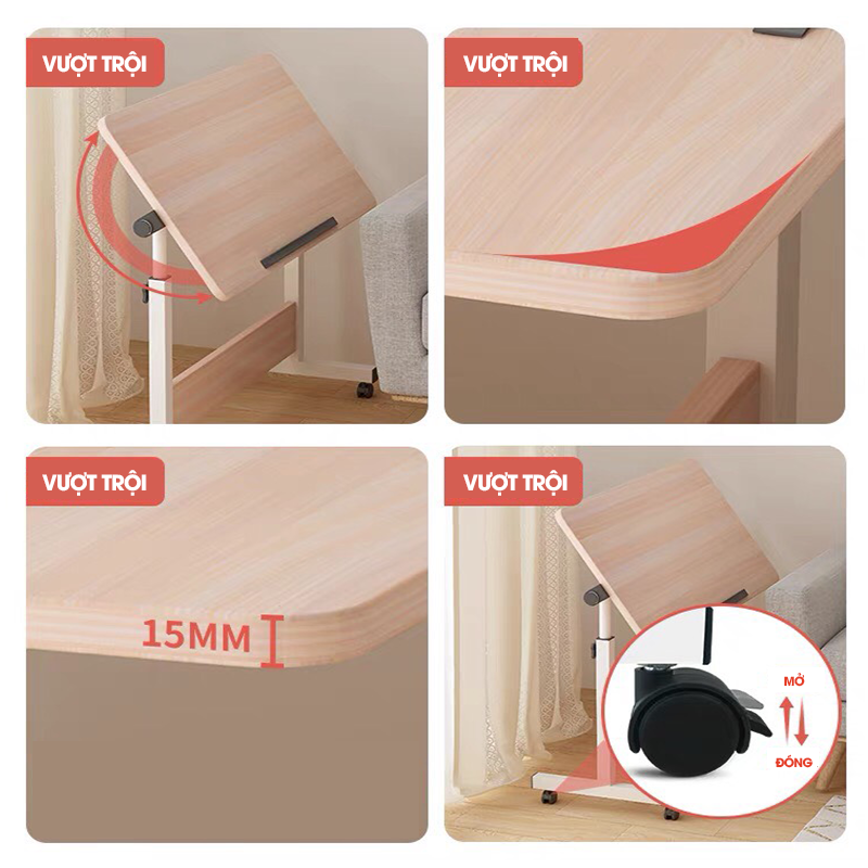 Bàn học làm việc gấp gọn và tùy chỉnh độ cao thông minh PHB406 - Hàng chính hãng