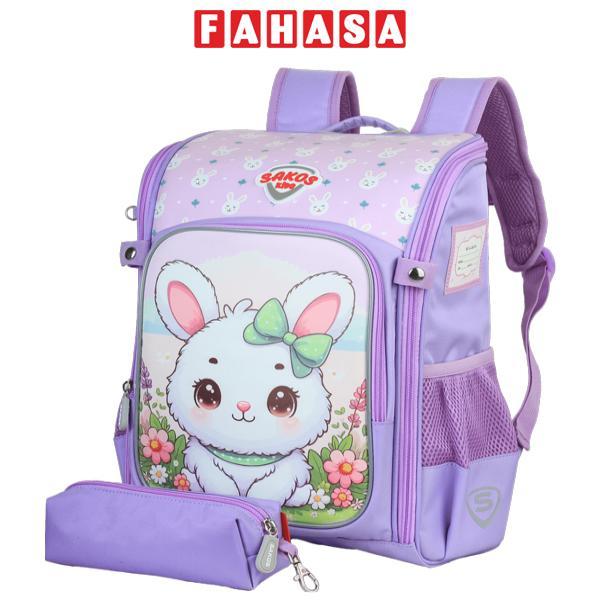 Ba Lô Học Sinh Kid Bingo Kèm Bóp Viết - Sakos SBO020LBNG00 - Lilac Bunny