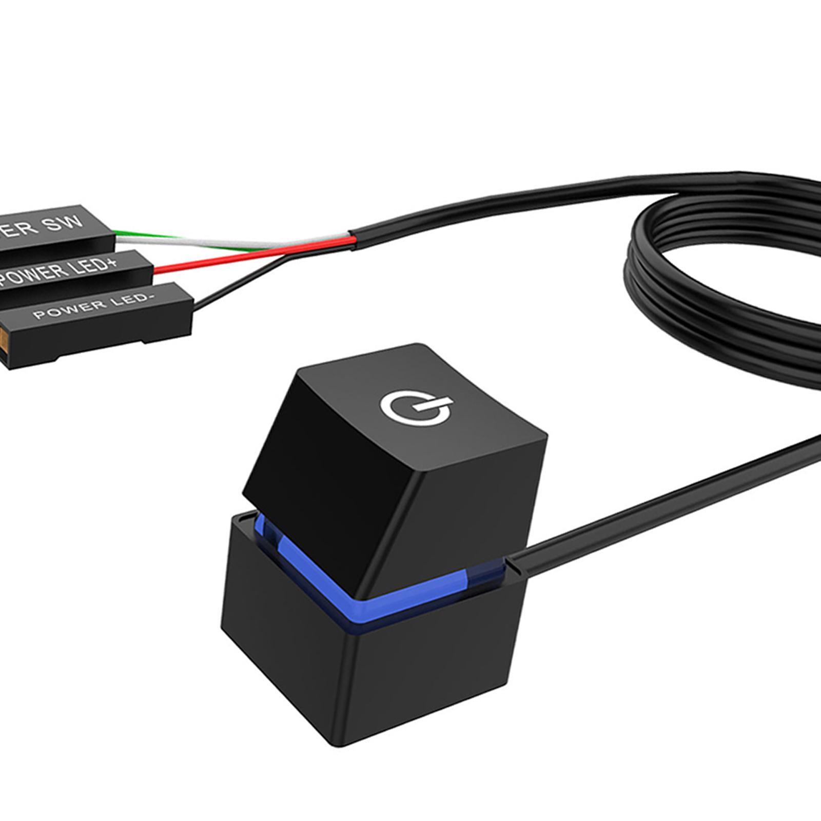 2X Desktop Computer Power Switch with Extension Cable Desktop Switch for Office