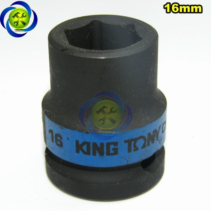 Tuýp đen ngắn Kingtony 453516M 16mm 1/2 6 cạnh