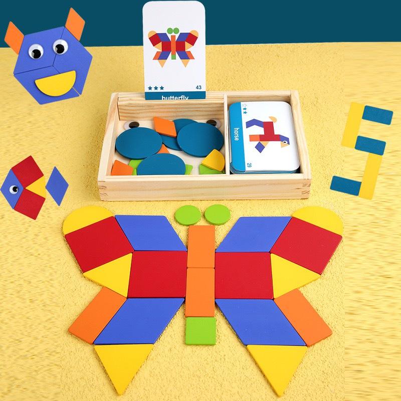 Bộ đồ chơi ghép hình nối phát triển trí tuệ STEP BY STEP LEARNING CREATIVE PUZZLE 3 cấp độ