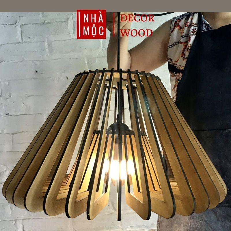 Đèn gỗ thả trần trang trí mẫu TT79