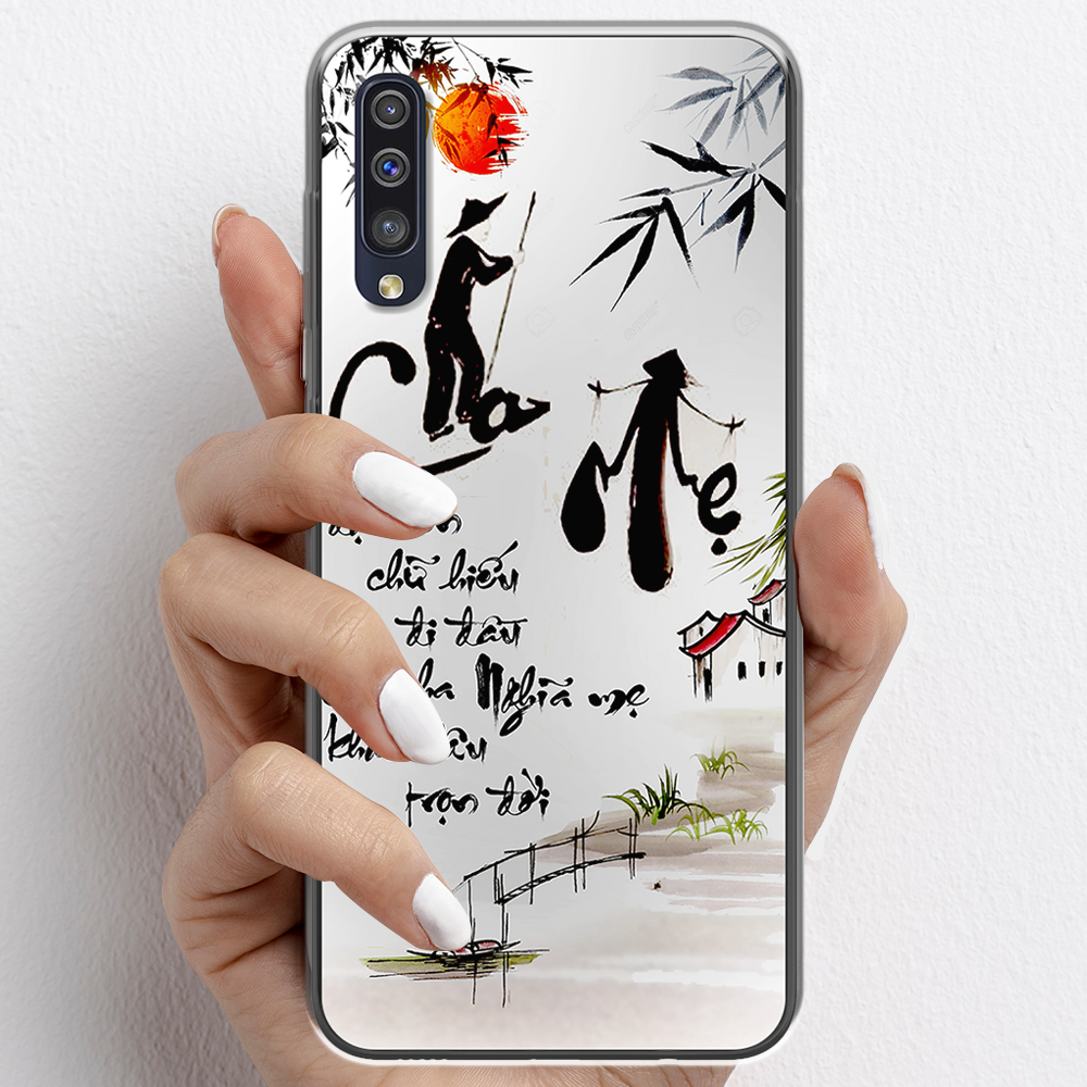 Ốp lưng cho Samsung Galaxy A50, Samsung Galaxy A70 nhựa TPU mẫu Thư pháp cha mẹ