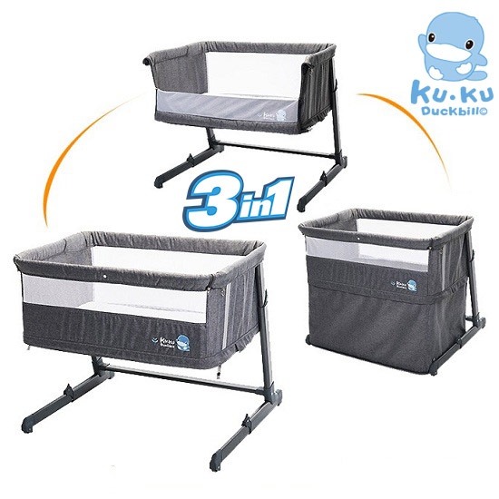 NÔI NGỦ CẠNH GIƯỜNG BA MẸ CHO BÉ XẾP GỌN KUKU - KU6040 ( MÀU XANH NAVY )