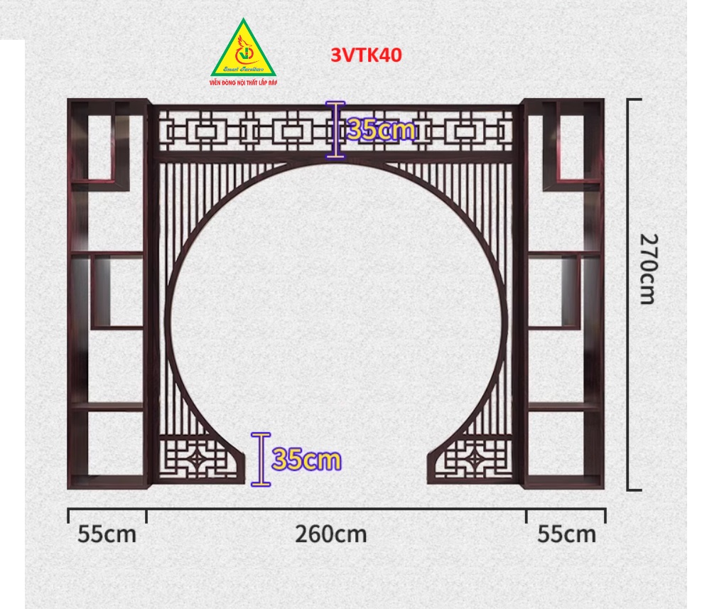 Vách ngăn phòng khách , vách ngăn phòng khách hiện đại 3VTK40