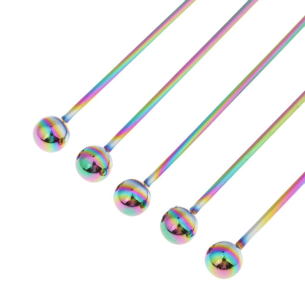 2-3pack 5Pcs/set Stainless steel Cocktail Picks Cocktail Fruit Sticks Bar Tools