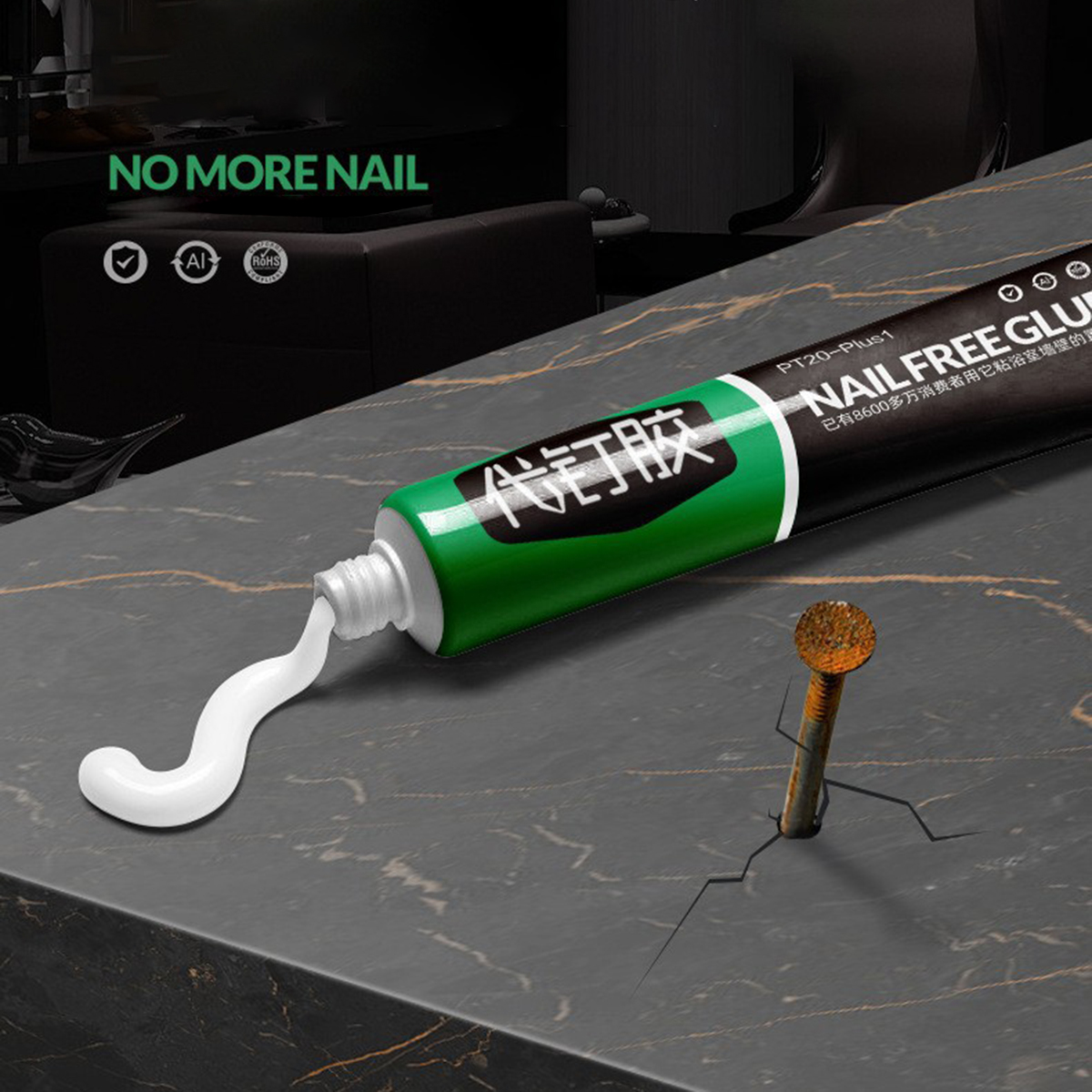 Keo dán trường treo đồ siêu chắc Keo xây dựng dán tường đa năng chống thấm nước No More Nail dán gỗ, gạch đá, thủy tinh