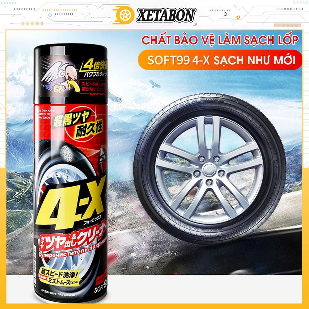 Chai Xịt Đen Bóng Lốp Bảo Vệ Lốp Xe Ô tô - 4x TIRE CLEANER ( SOFT99 - 470ml )