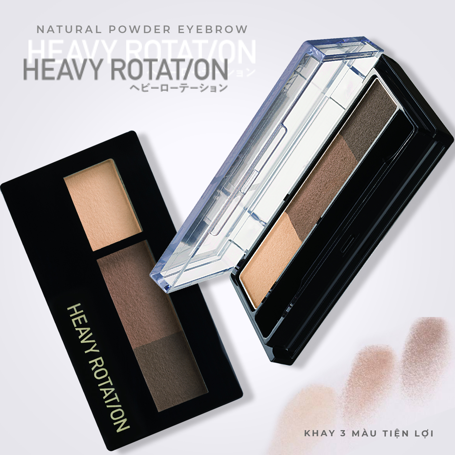 Bột Kẻ Lông Mày Chống Trôi Màu Tự Nhiên Kissme Heavy Rotation Natural Powder Eyebrow (2.3G)