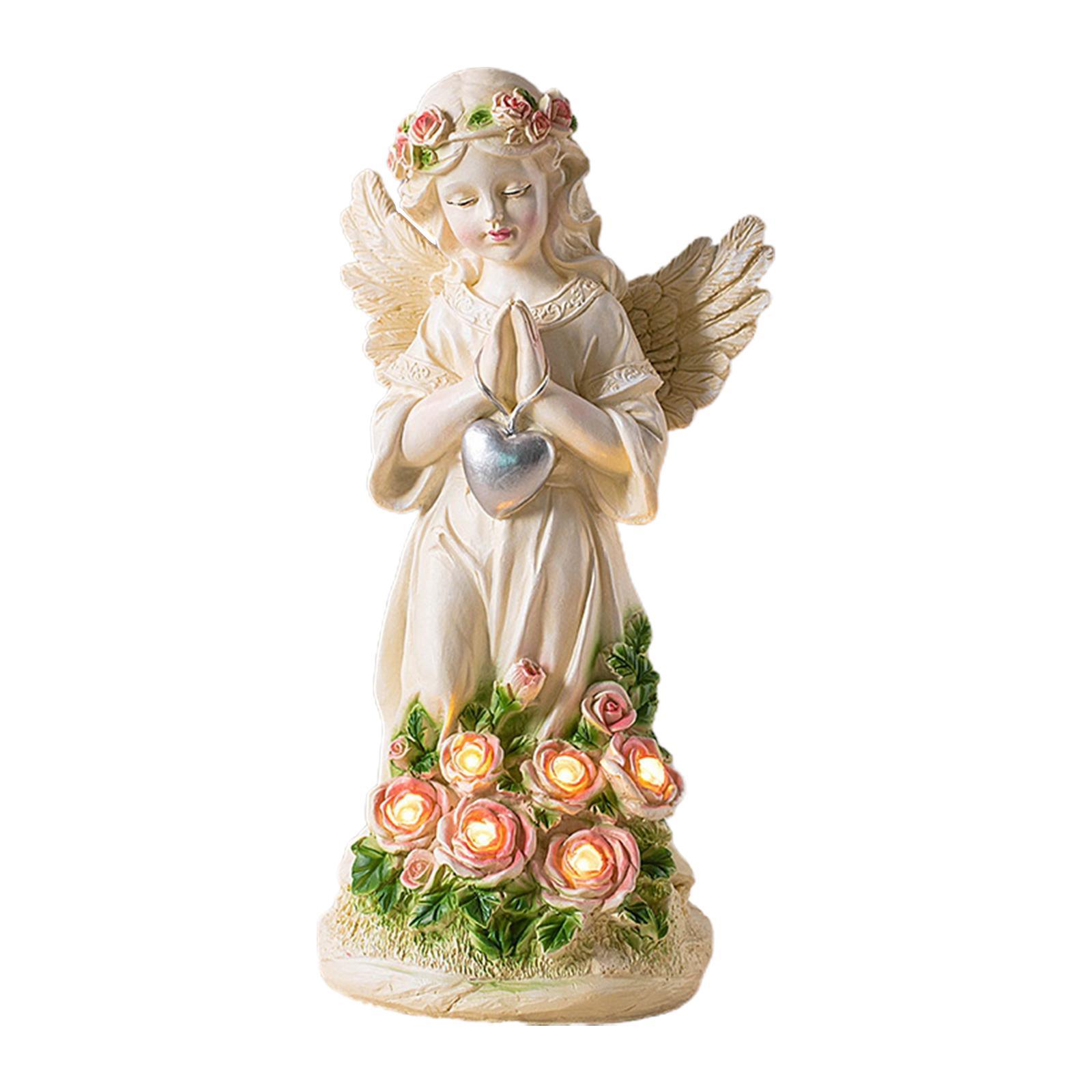 Angel Statues Angel Decoration Collectible Luminous for Landscape