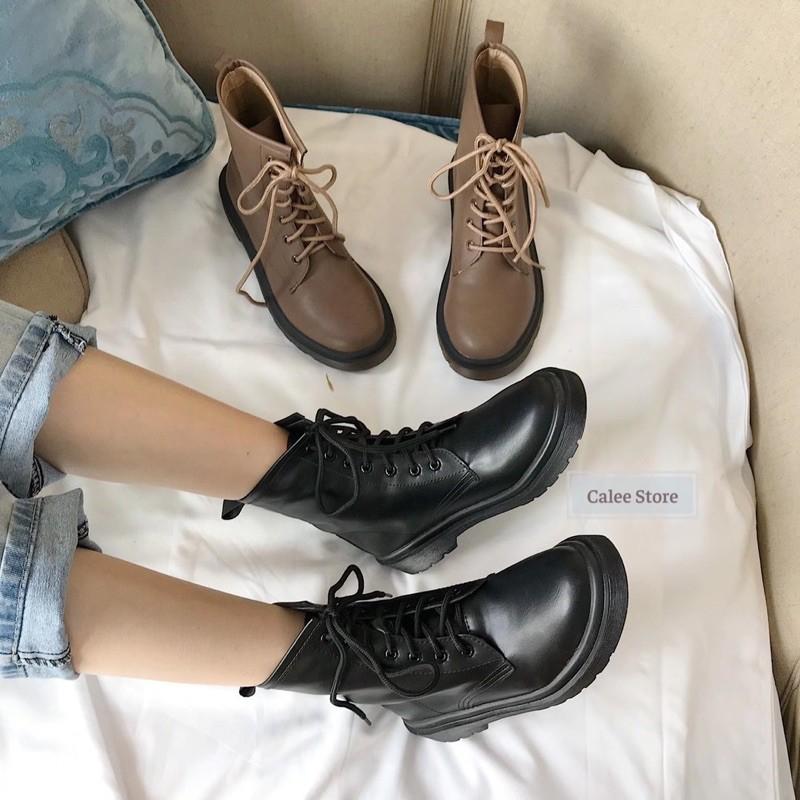 (ẢNH THẬT) Boots dáng dr martens cao cổ, giày da mềm chất đẹp, màu đen nâu chuẩn size, dễ phối đồ. Bốt có sẵn đủ size