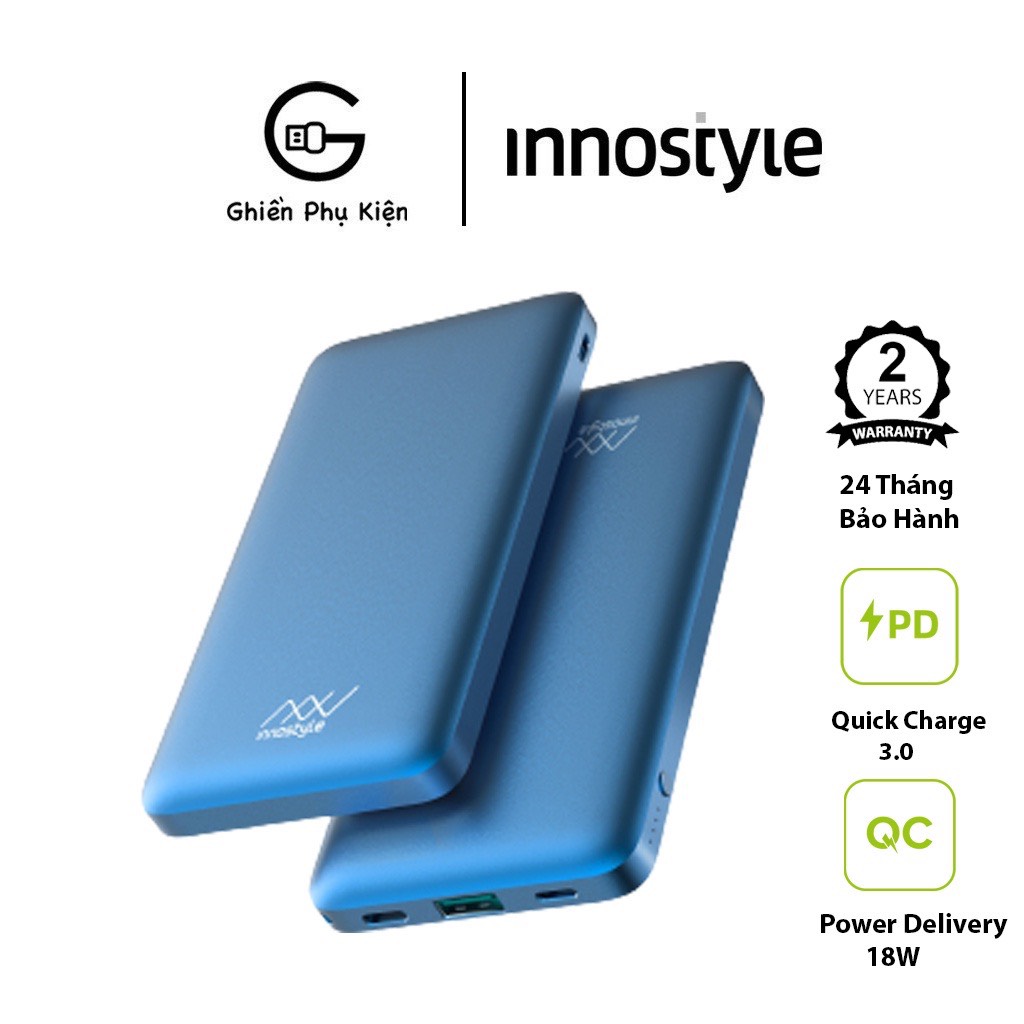 Sạc Dự Phòng INNOSTYLE 10000MAH PD 18W + QC3.0 - Hàng Chính Hãng