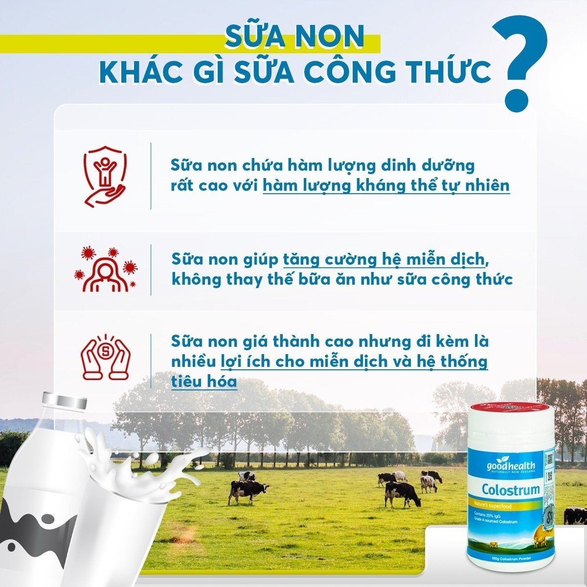 Combo 2 hộp sữa non Goodhealth Colostrum_Nhập khẩu chính hãng New Zealand