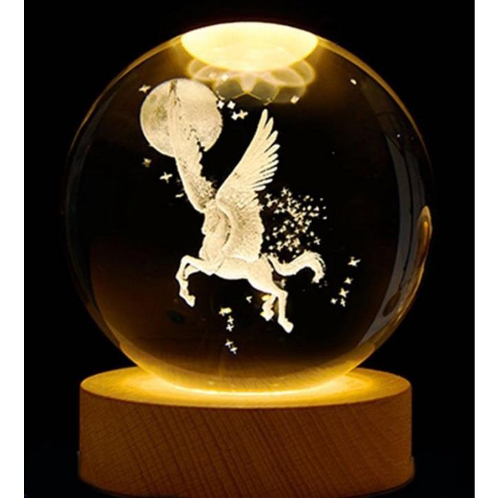 Bộ quả cầu quà tặng quả cầu pha lê 3D Mã Đáo Thành Công