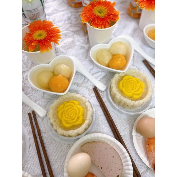 Chén trái tim giả sứ Horeca nhựa Melamine màu trắng cao cấp đựng xôi chè thôi nôi