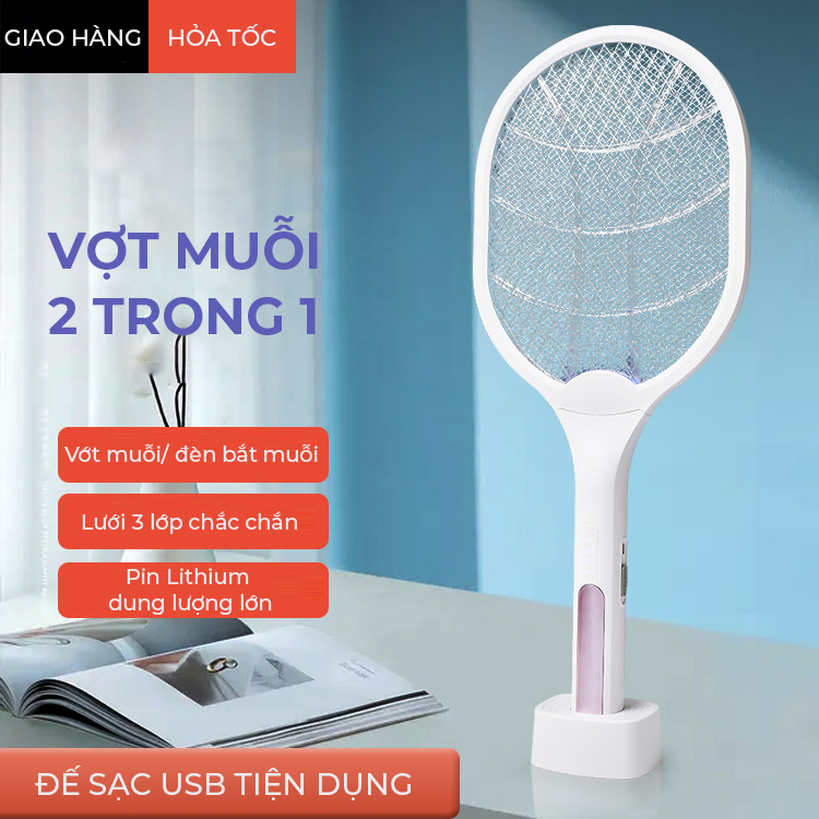 Vợt muỗi Multifuntion 2 in 1 để bàn bắt muỗi tự động