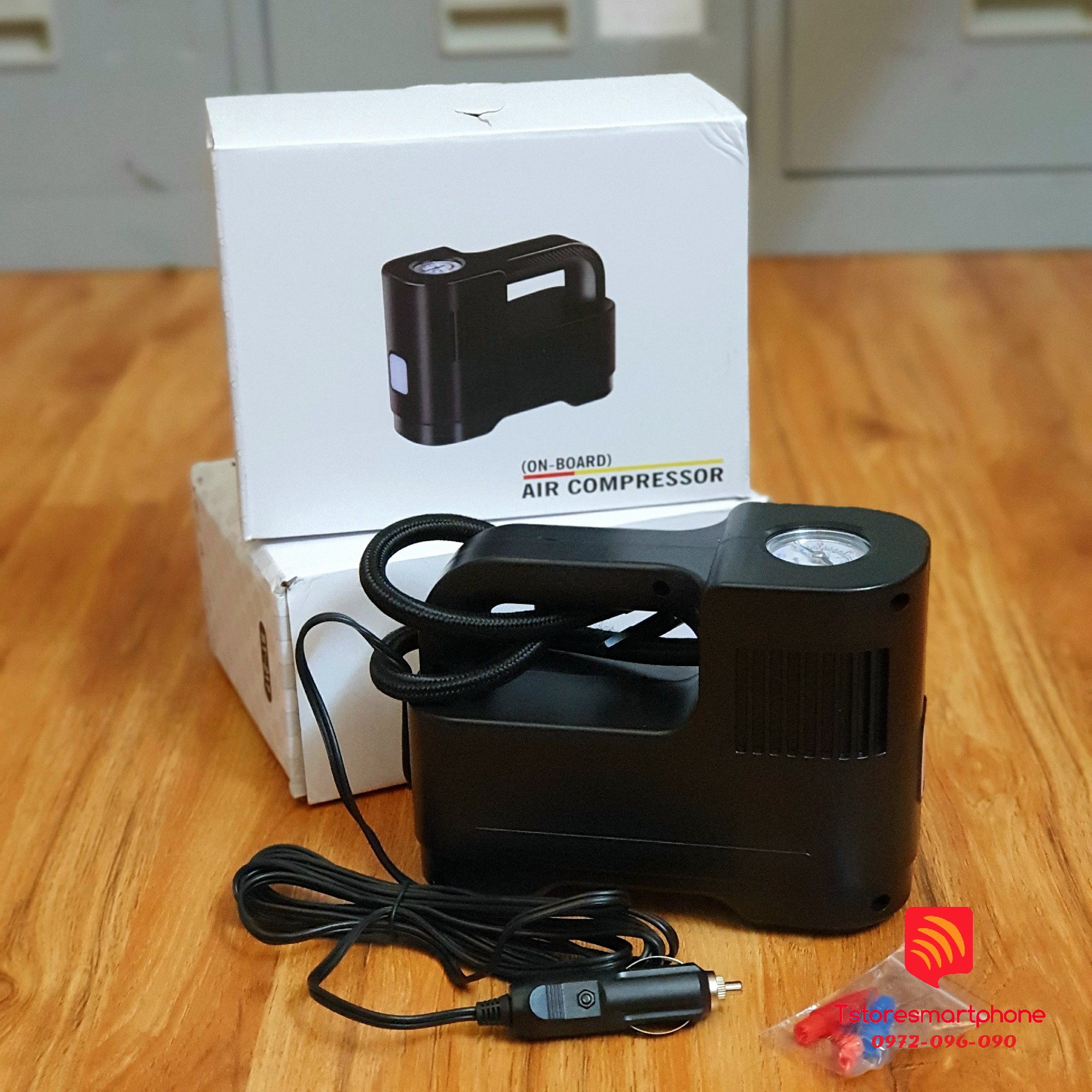 Bơm lốp Air Compressor ST-217 12V 3 trong 1 cho xe ô tô, xe máy