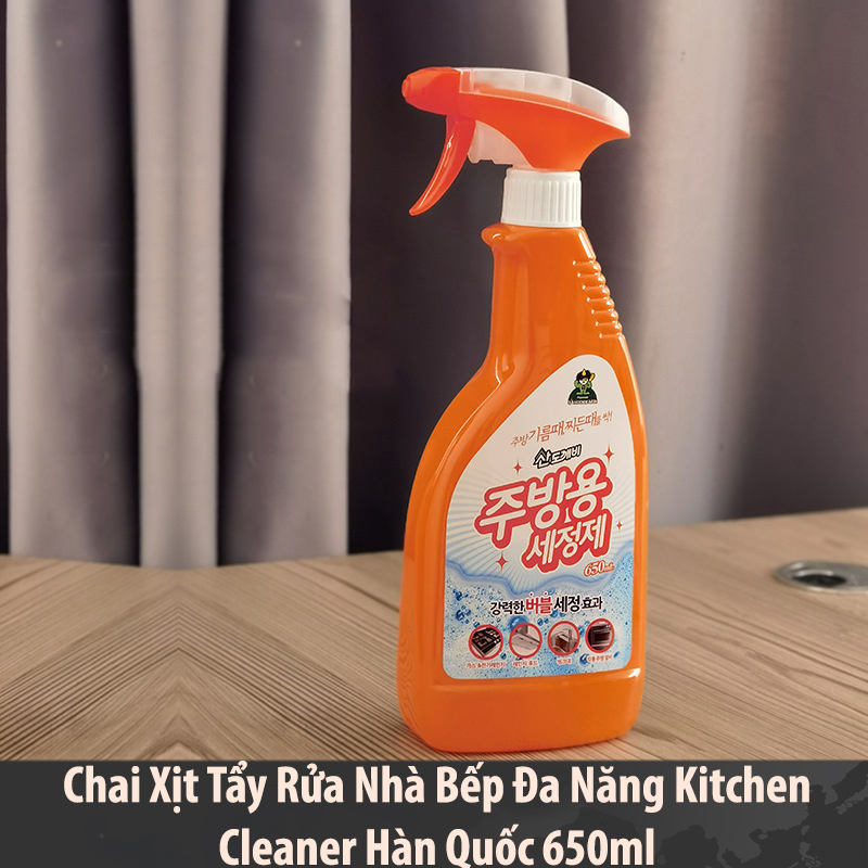 Tẩy dầu mỡ, tẩy nhà bếp, tẩy hút mùi, bếp gas, bếp từ, đáy xoong, đáy chảo Kitchen Cleaning Hàn Quốc 650ml