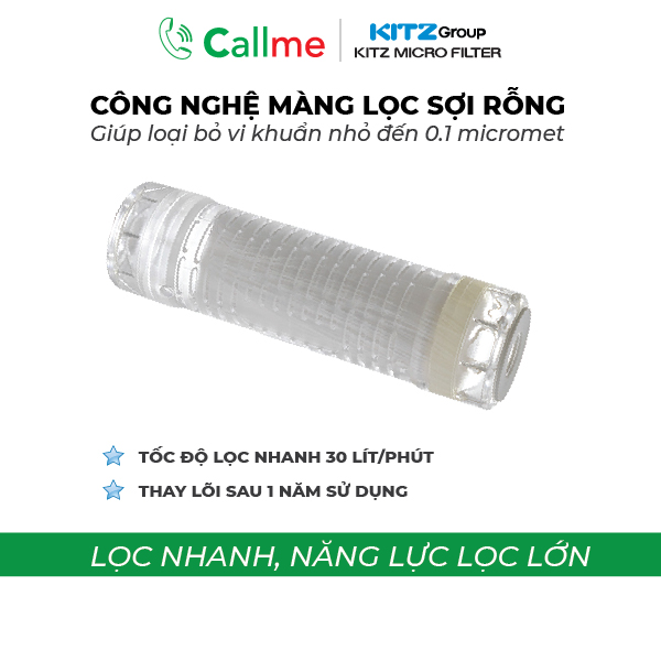 Bộ lọc tổng Callme Kitz AUH-TR-1 - Lọc tổng cho gia đình, thương mại công suất lớn 30 lít/phút, công nghệ màng lọc sợi rỗng - Hàng nhập khẩu từ Nhật Bản