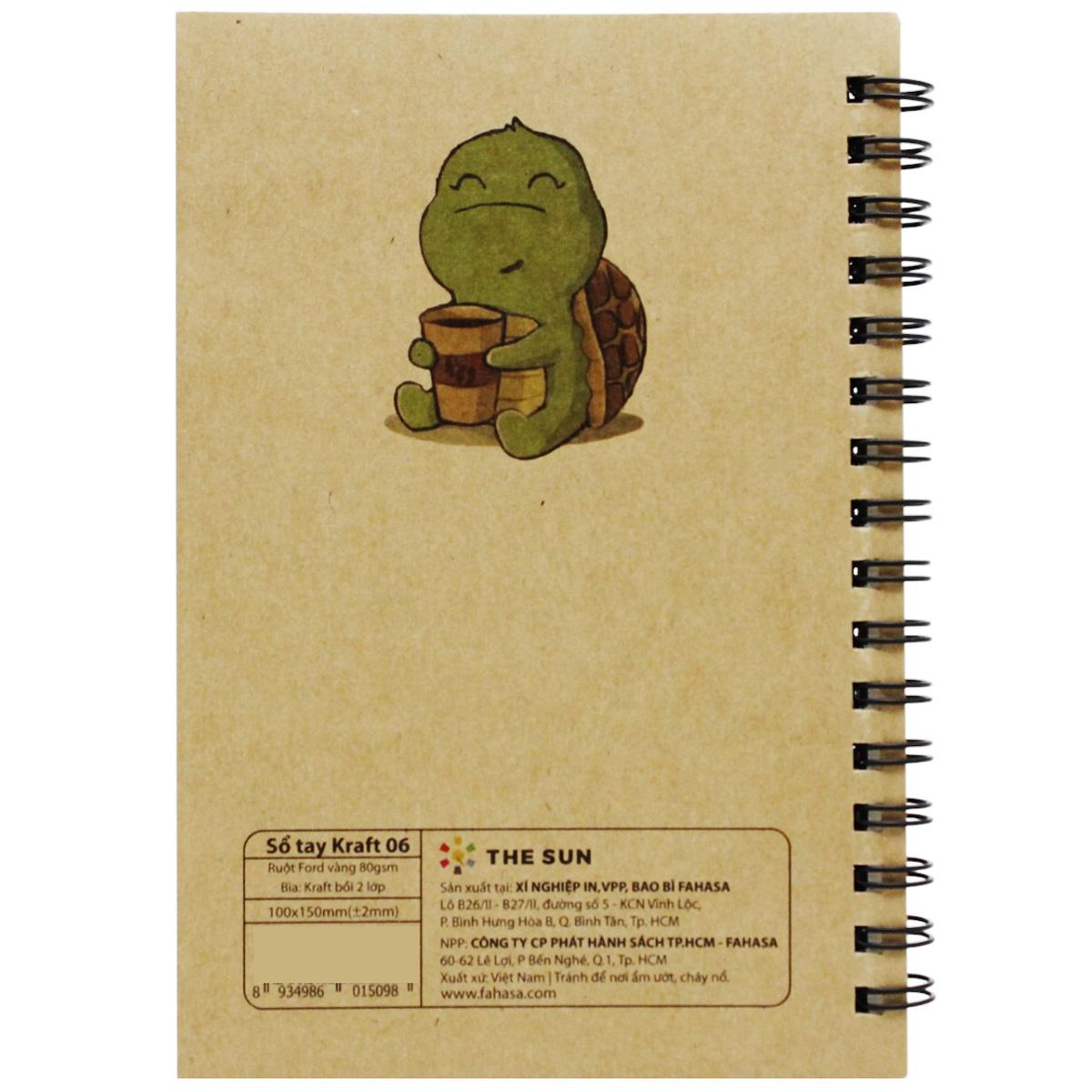 Sổ Lò Xo Kraft A6 - Không Kẻ Có Chấm - 80gsm - The Sun 06