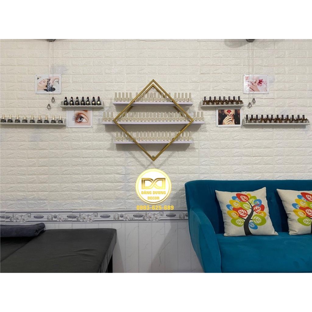 Combo kệ nail khung VUÔNG TRANG TRÍ kết hợp 3 KỆ RỜI ĐỂ SƠN