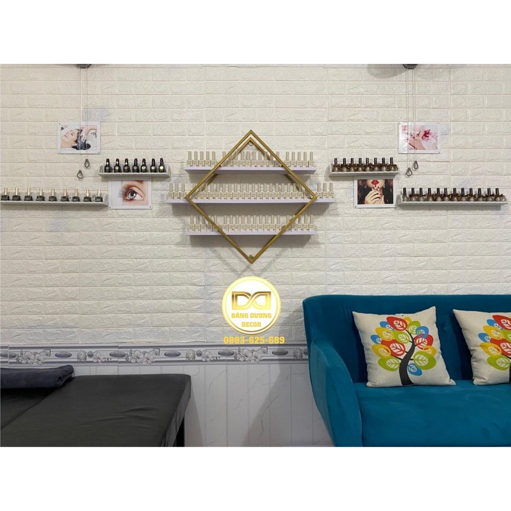 KỆ NAIL KHUNG VUÔNG + 3 THANH NGANG. để sơn nail và trang trí shop Nail - spa