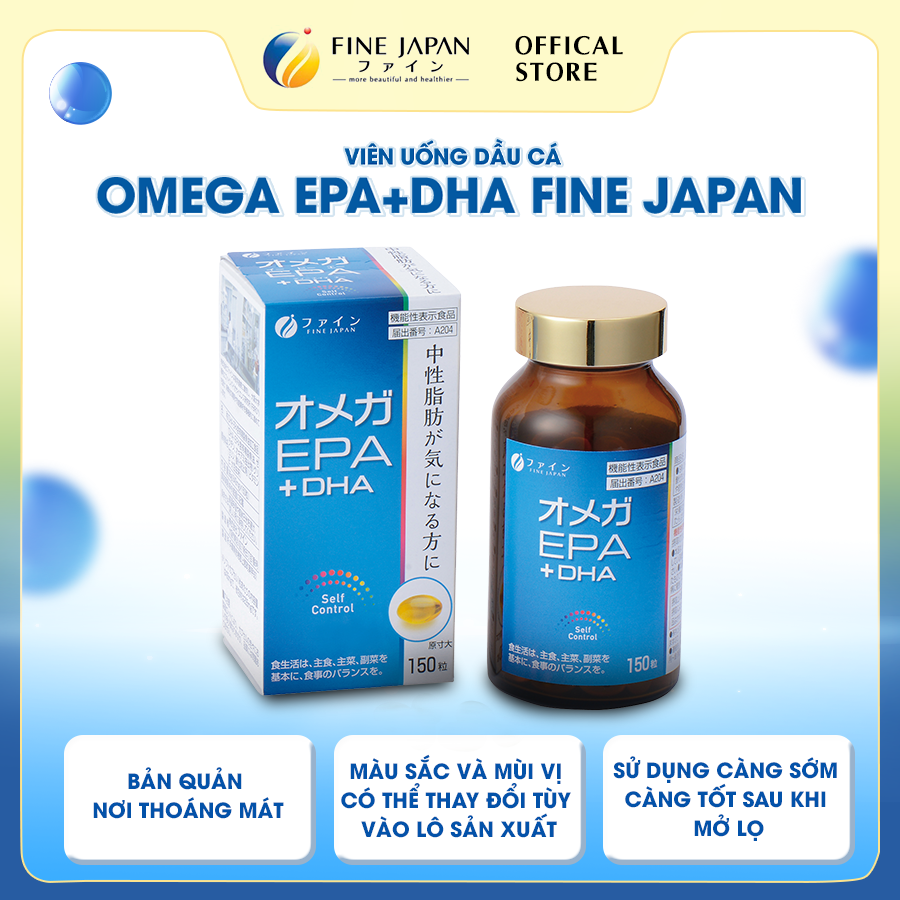 VIÊN UỐNG DẦU CÁ OMEGA EPA+DHA FINE JAPAN 150 VIÊN