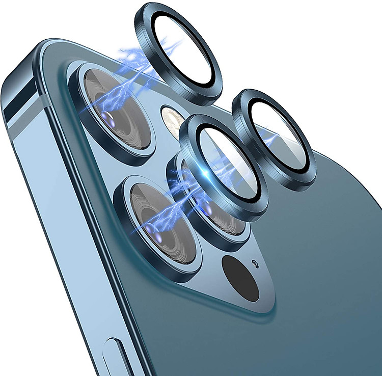BỘ DÁN Dành Cho IPHONE 13 PRO/ 13 Pro MAX 3 MẮT BẢO VỆ CAMERA hiệu KUZOOM - Hàng nhập khẩu