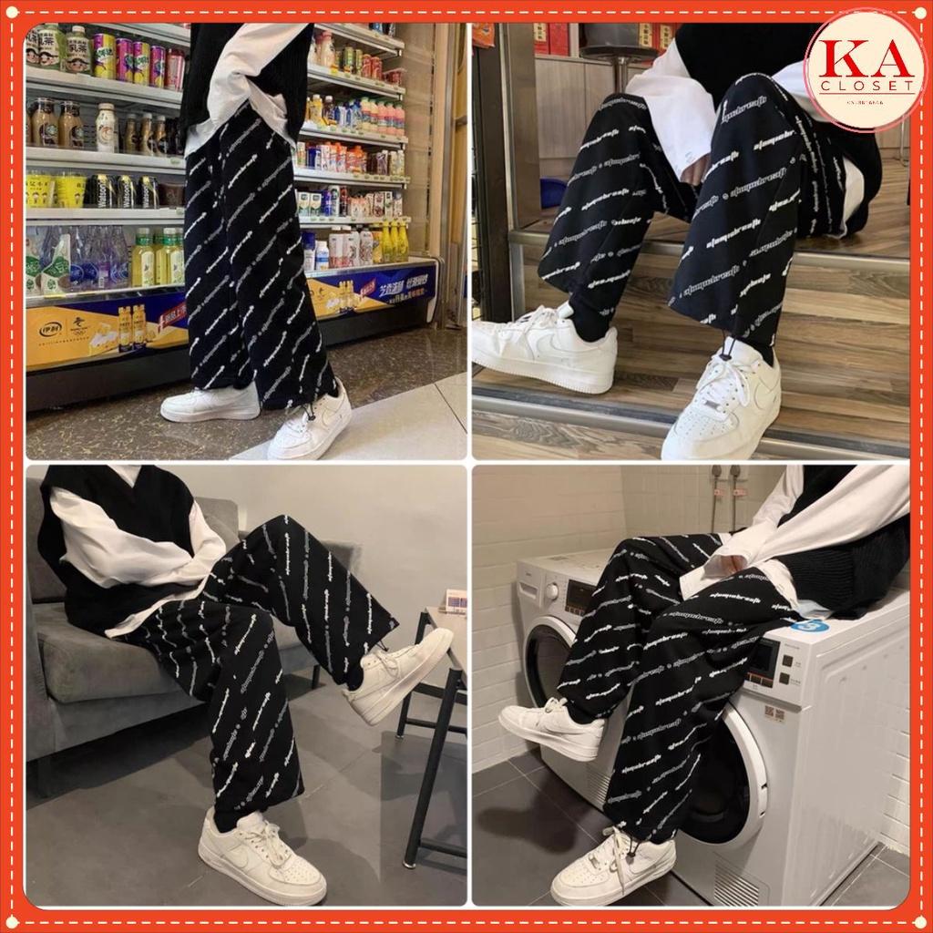 ✎Quần jogger chữ chéo KA Closet chất nỉ ngoại hàng dầy nặng tay, có chốt gấu điều chỉnh, from ống rộng