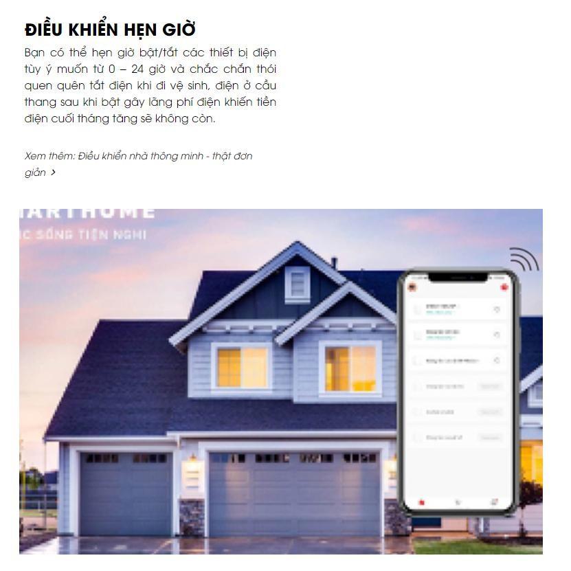 Công tắc thông minh Rạng Đông điều khiển từ xa qua wifi Model CTC.WF
