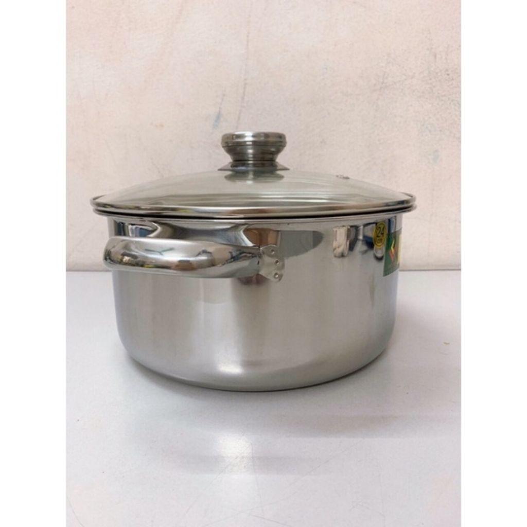 Nồi inox 15 lít size 32 sử dụng trên bếp từ, nồi luộc gà nấu canh inox