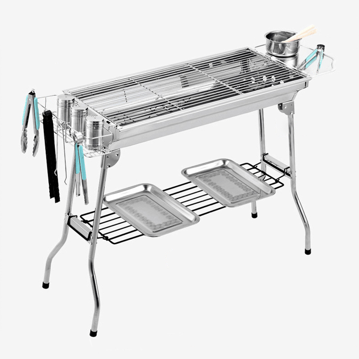 BẾP NƯỚNG NGOÀI TRỜI BBQ CÓ THỂ THÁO RỜI CHẤT LIỆU INOX KÍCH THƯỚC 111x33x70cm