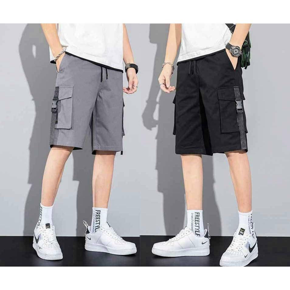 Quần short kaki túi hộp 2 chốt co giãn