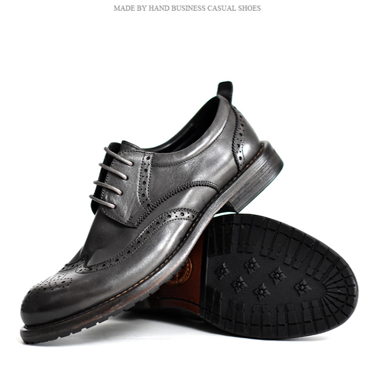 Giày da khâu Goodyear, giày tây đế lót da ngựa cỡ lớn 45 46 47 48 cho nam chân to. Big size handmade shoes for wide feet