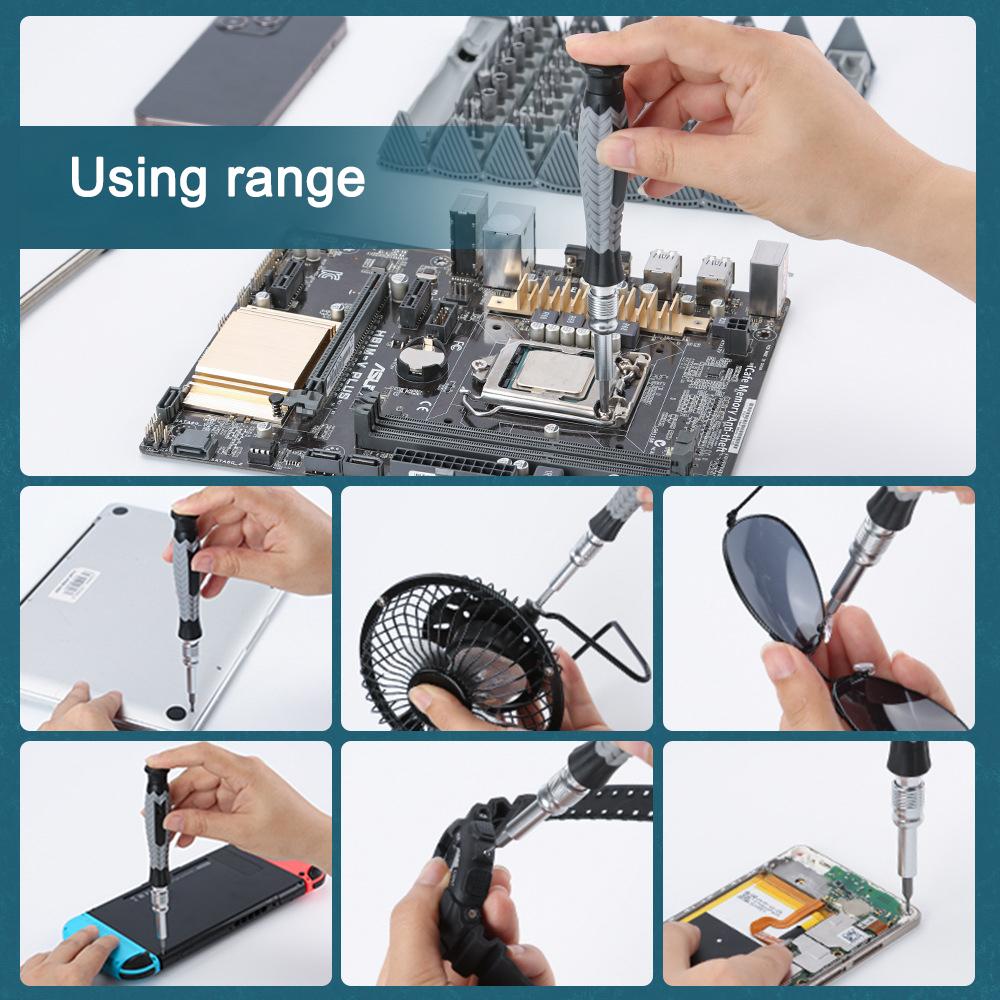 126PCS Screwdriver Set with 120pcs CRV Strong Magnetic Bits Multifunctional Screwdrivers Repairing Kit for Mobilephones Computers Home Appliances