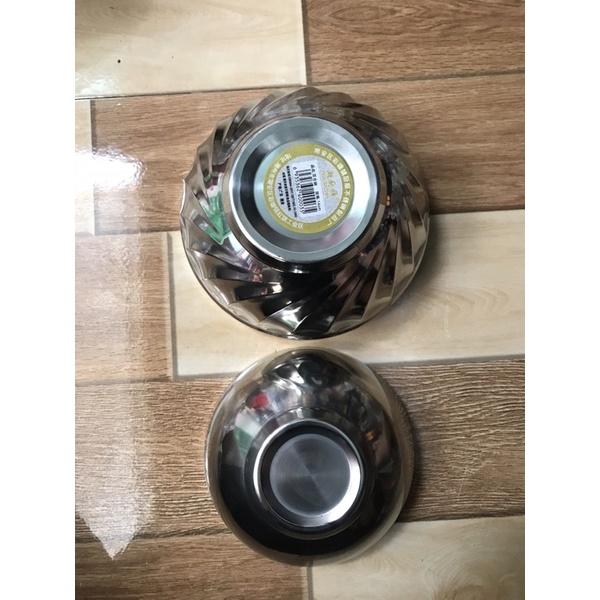 Chén cơm tô canh inox cách nhiệt 11 14 16 20cm có xoắn chống trơn trượt chén inox cao cấp sáng bóng