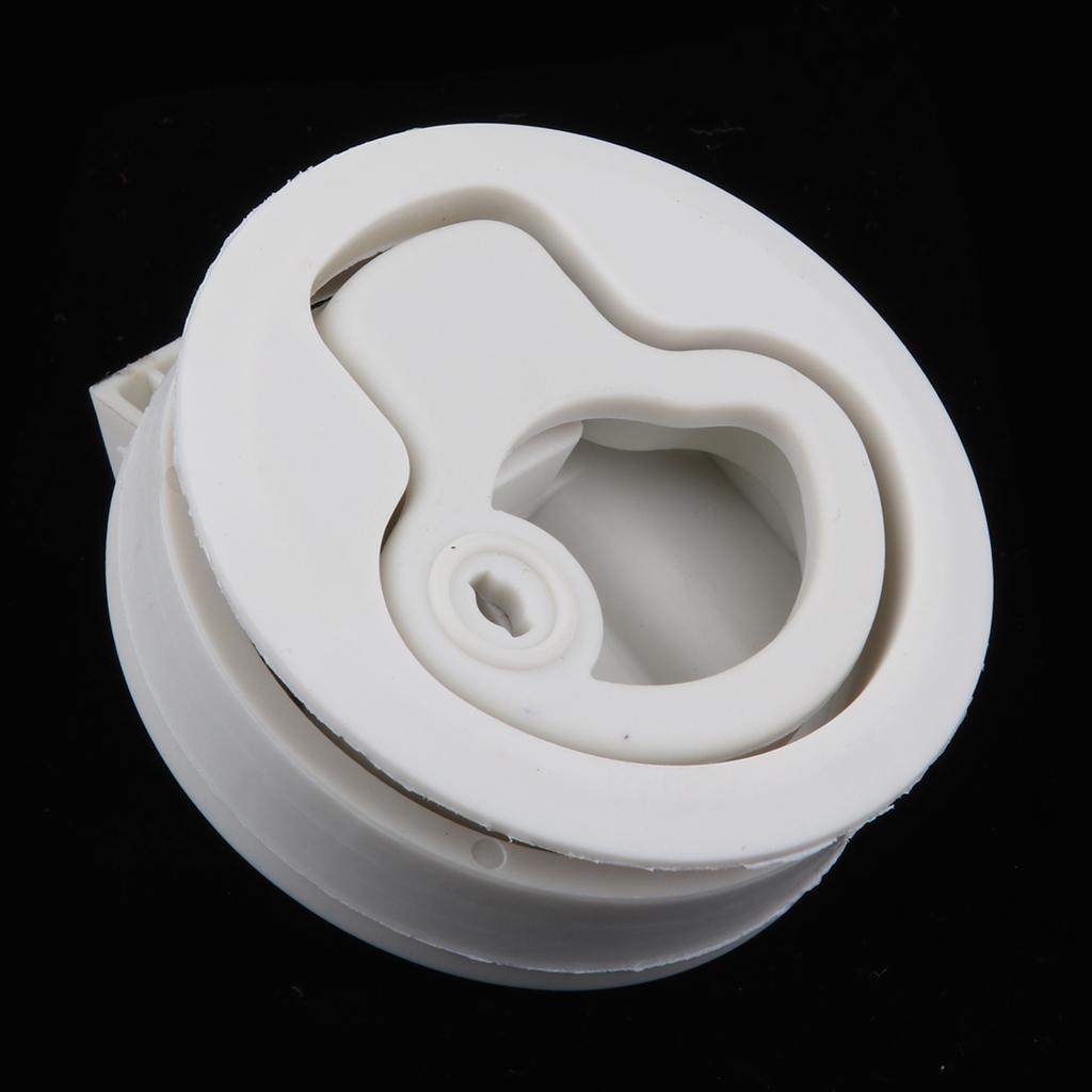 White Round Boat Locker Latch Marine Lock Flush Handle with Key