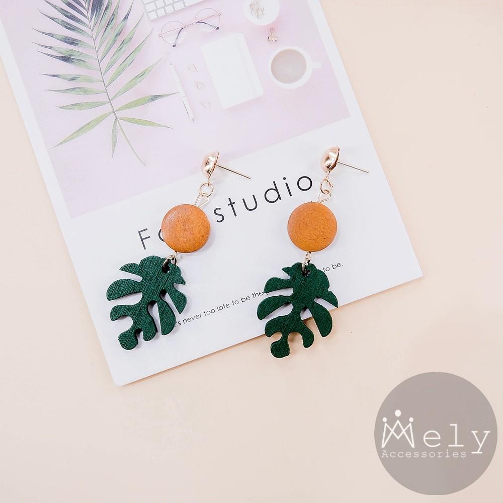 Bông Tai Gỗ Phong Cách Vintage Retro Thích Hợp Mặc Hè Dễ Phối Đồ
