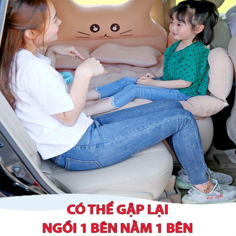 Đệm hơi, Giường hơi trên ô tô️Hàng Cao Cấp️ Loại chân rời tiện dụng, siêu dày cực êm min,thoải mái - tặng kèm bơm