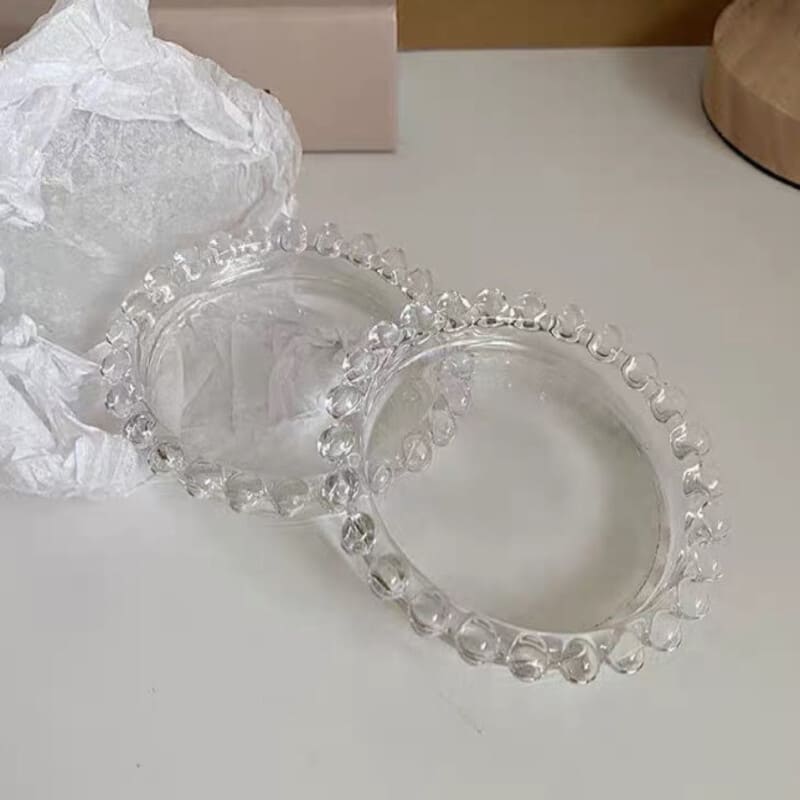 Chân Nến, Ly Đựng Nến, Đĩa Nến Tròn Bằng Thủy Tinh Trong Suốt Decor Trang Trí
