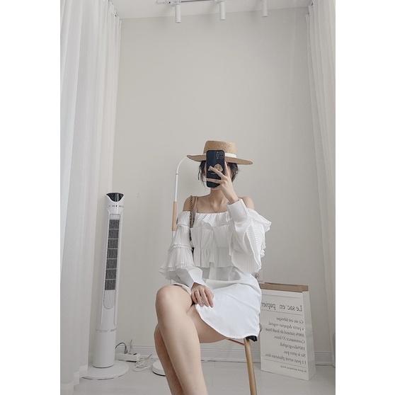 Áo sơ mi trễ vai bèo siêu hot