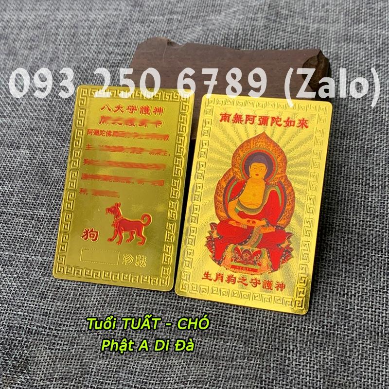 Kim Bài Phật Bản Mệnh - TUỔI TUẤT - PHẬT A DI ĐÀ bỏ túi ví, ốp đt, Bình An May Mắn