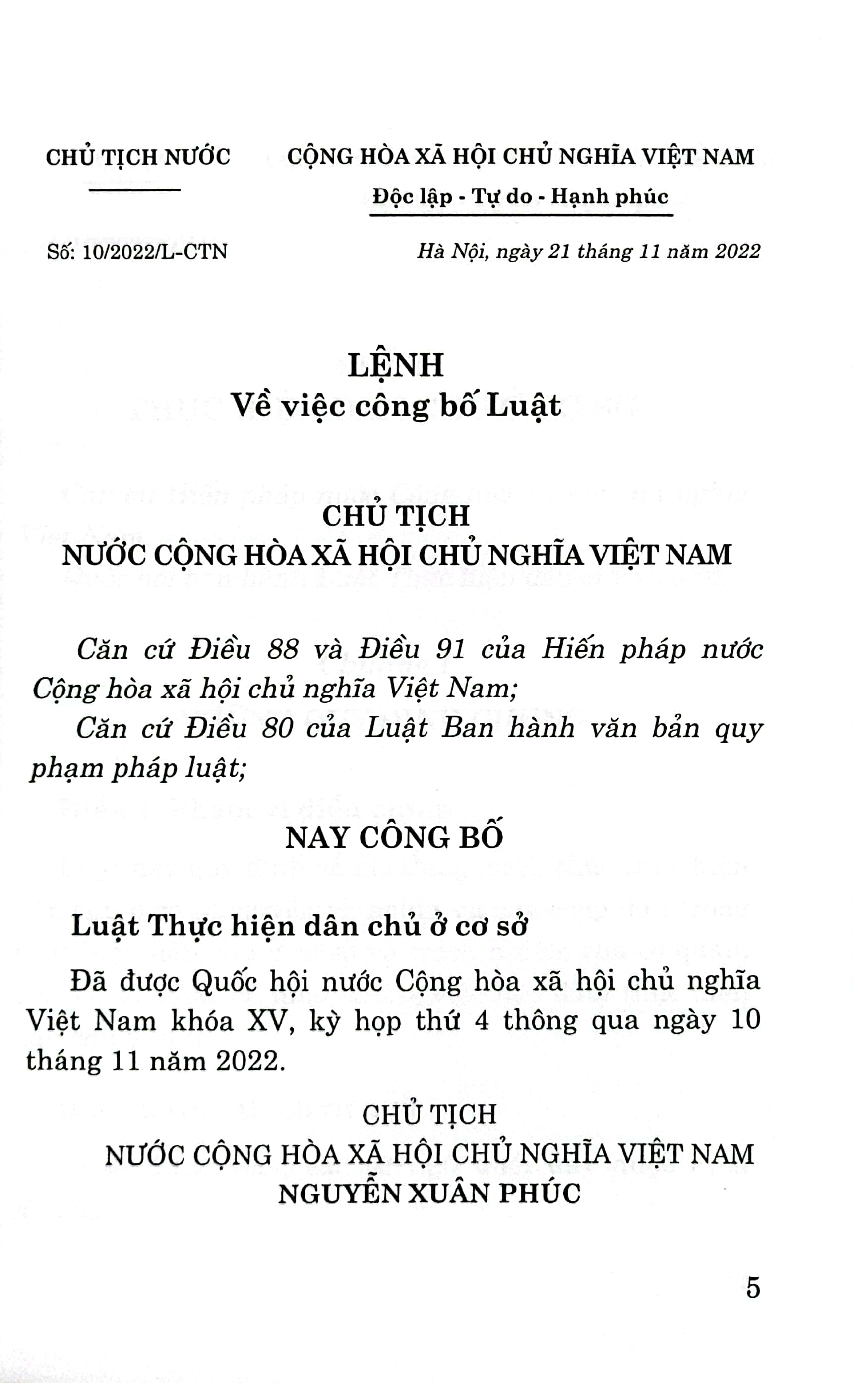 Luật Thực hiện dân chủ ở cơ sở