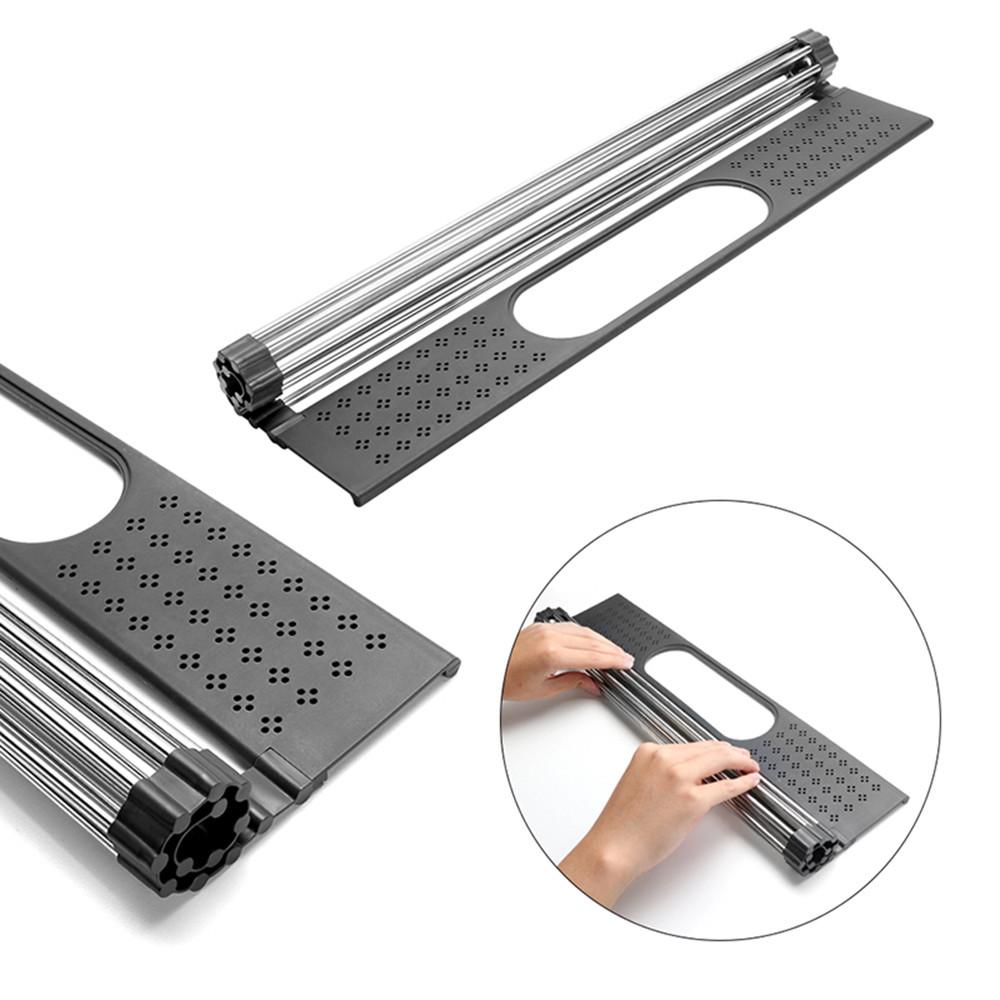 Có Thể Gập Lại Cuộn Lên Món Ăn Phơi Inox Nhà Bếp Rollup Món Ăn Điện Tủ Lạnh Có Giá Để Đồ Nhà Tắm