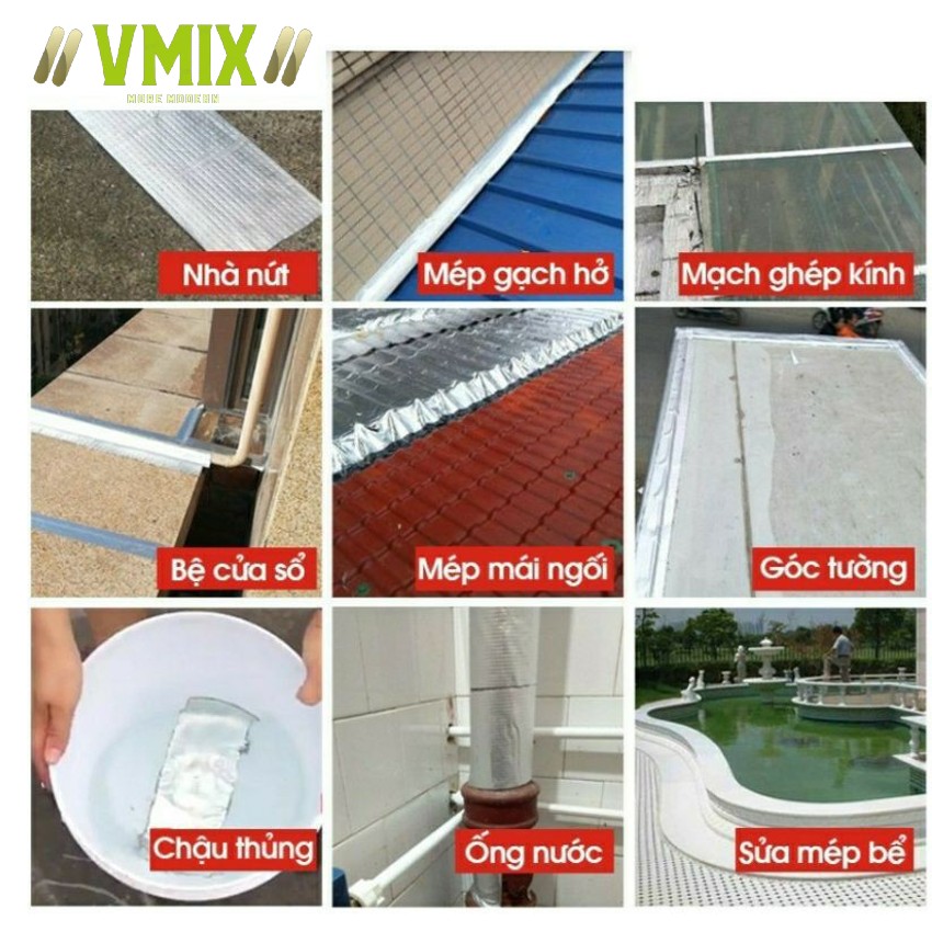 Băng keo chống thấm dột keo dính siêu chắc nhiều keo ,dễ thi công chỉ cần lột ra dán nhanh chóng
