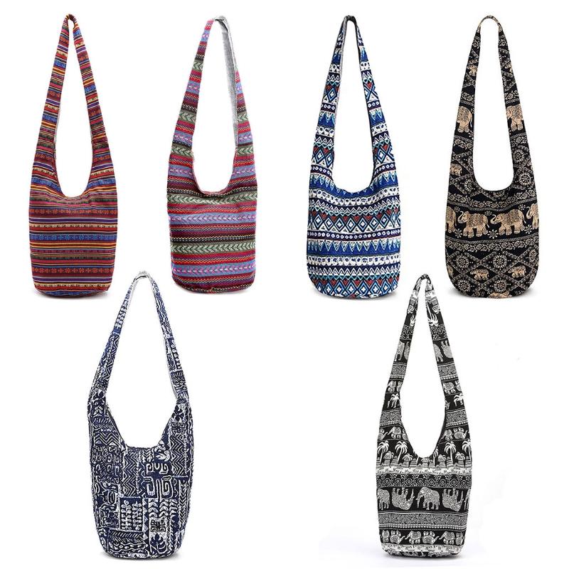 THINKTHENDO Rất Phổ Biến Nữ Hippie Đeo Vai Viền Lớn Ví Dân Tộc Tote Túi Xách Du Lịch